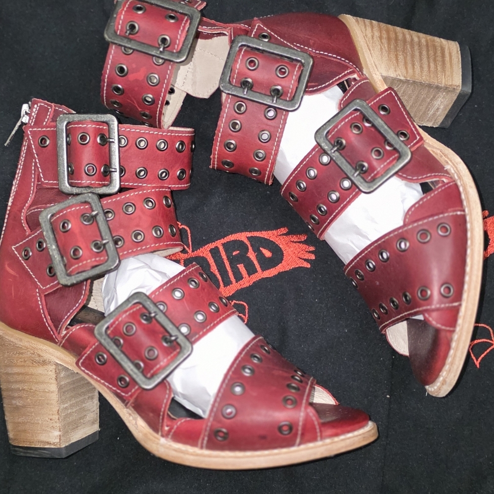 Freebird Red Ankle Boots
